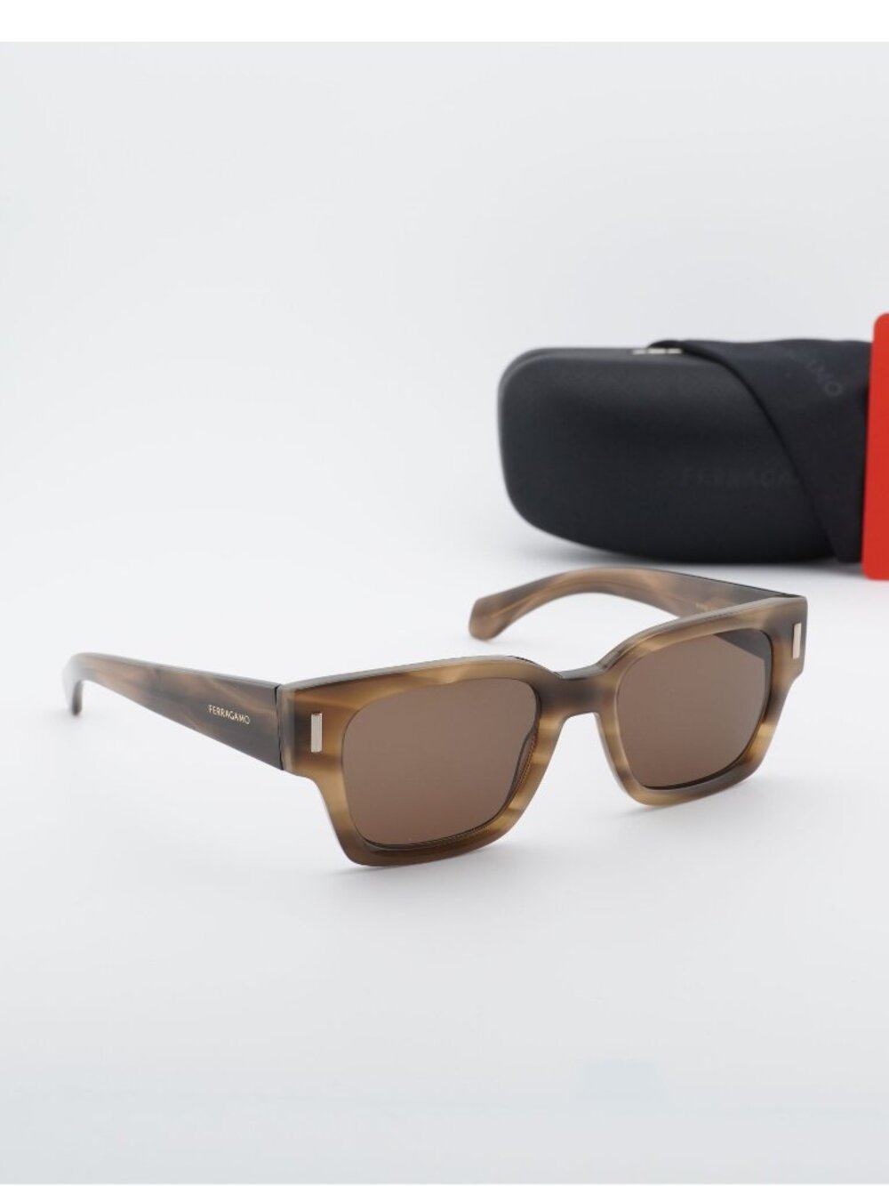 Salvatore Ferragamo SF2010S 319 Square Unisex Sunglasses - Khaki / Brown